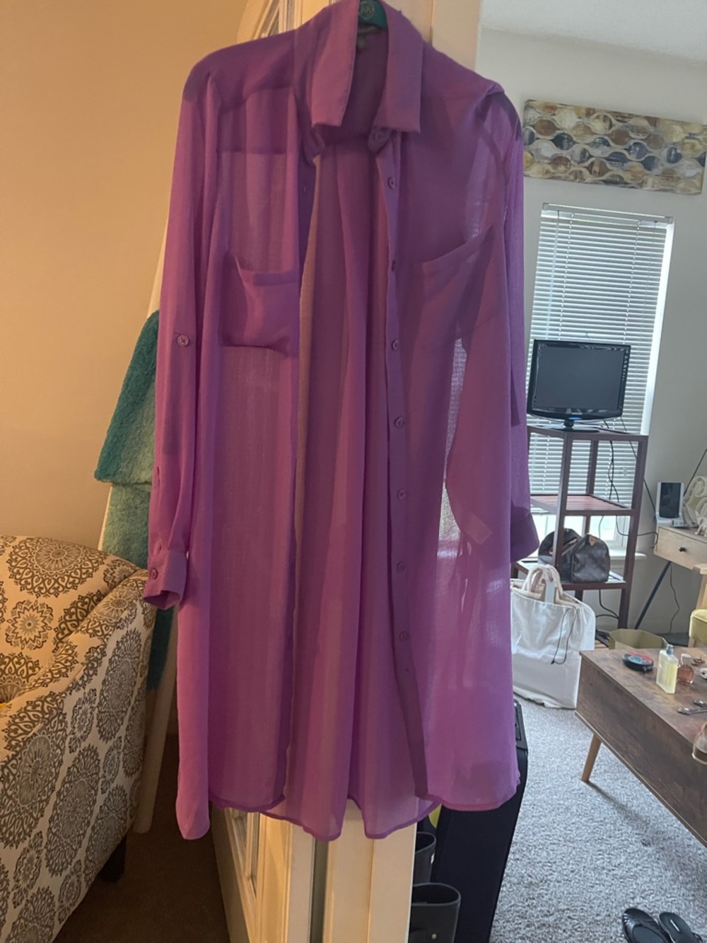 Jessica London Vibrant Purple Textured Blouse